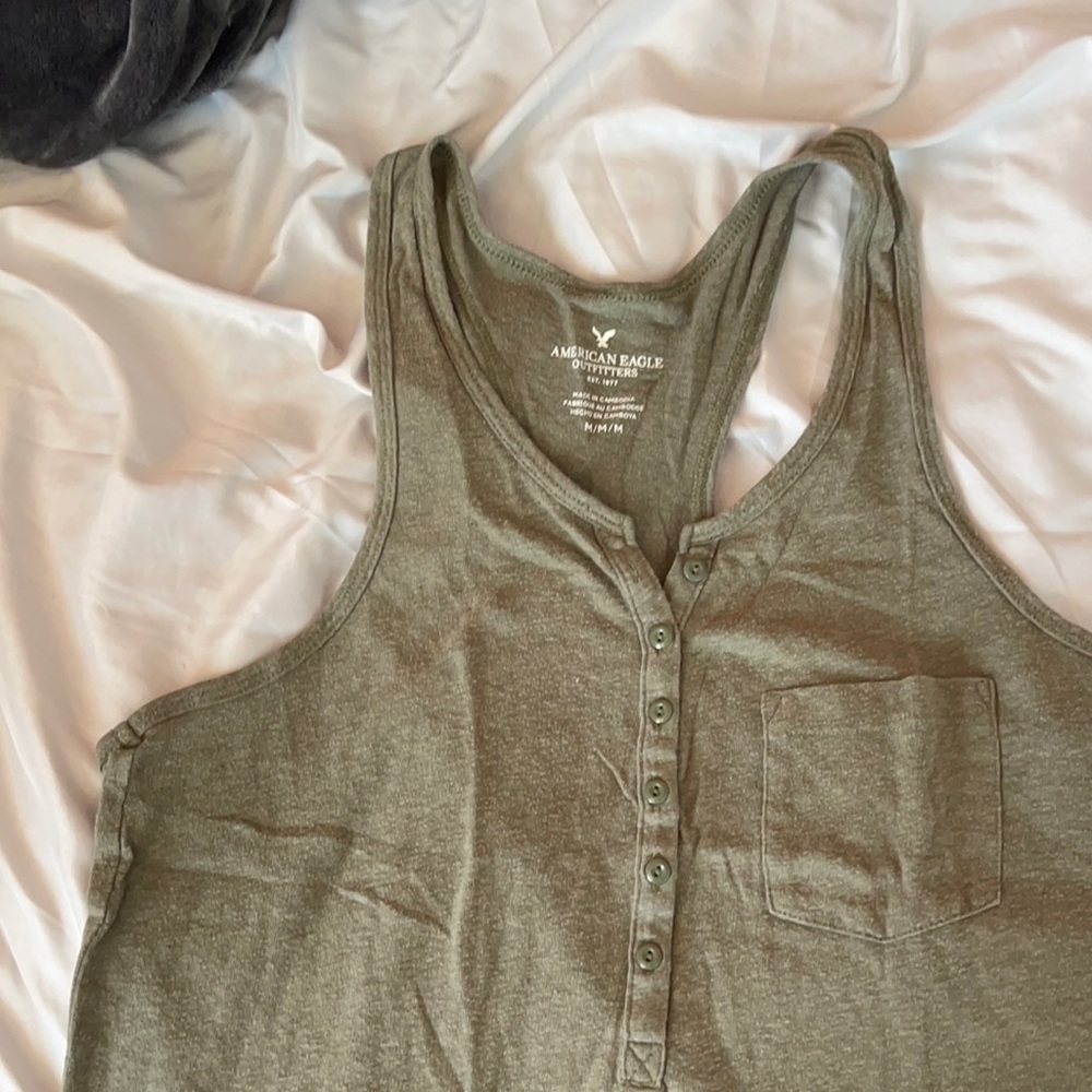 ae green racer back tank